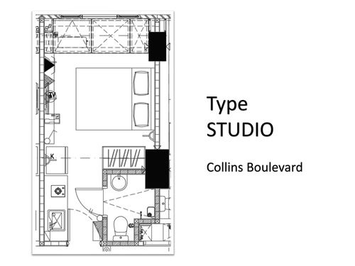 foto denah rumah tipe STUDIO perumahan APARTEMEN COLLINS BOULEVARD