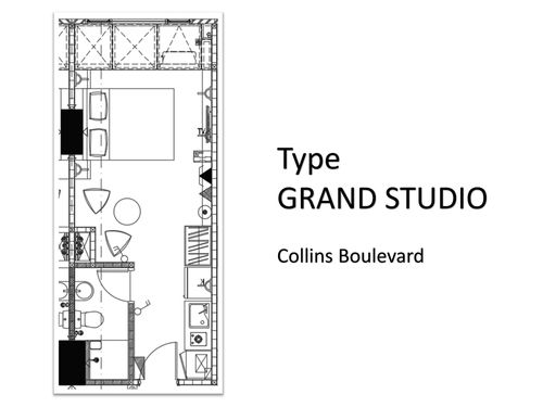 foto denah rumah tipe GRAND STUDIO perumahan APARTEMEN COLLINS BOULEVARD