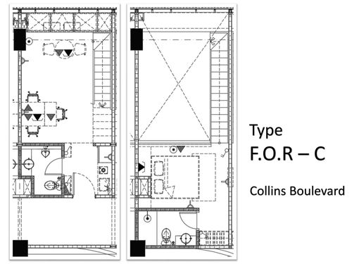 foto denah rumah tipe F.O.R - C perumahan APARTEMEN COLLINS BOULEVARD