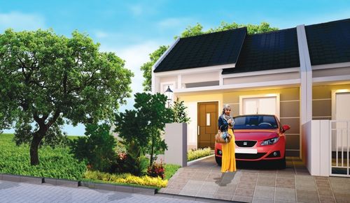 foto tampak rumah tipe NEW EMERALD POJOK (1077) perumahan HEAVENLAND PARK