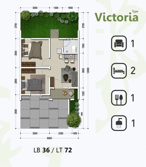foto denah rumah tipe VICTORIA perumahan CITRAGRAND GALESONG CITY LAVANYA