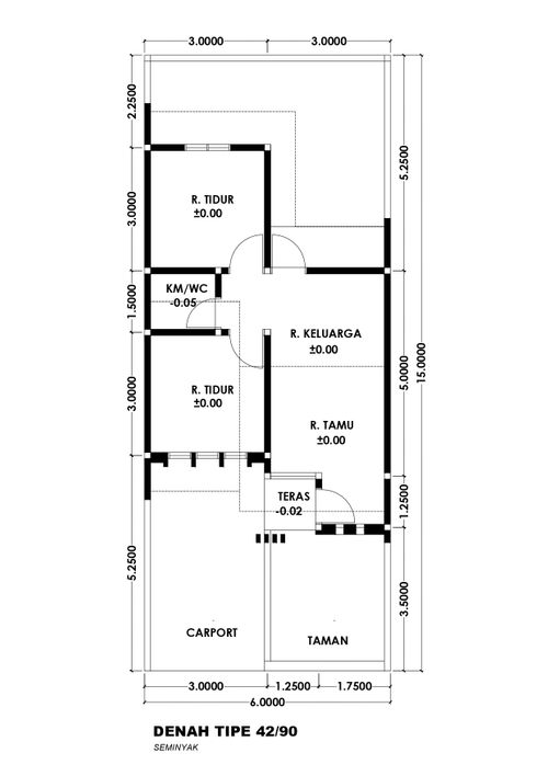 foto denah rumah tipe SEMINYAK perumahan DE CASSABLANCA RESIDENCE