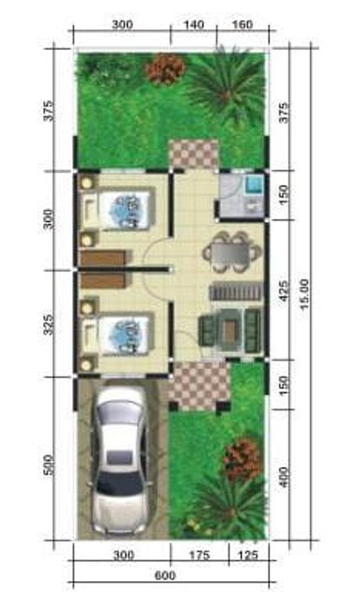 foto denah rumah tipe EVERTON perumahan DE CASSABLANCA RESIDENCE