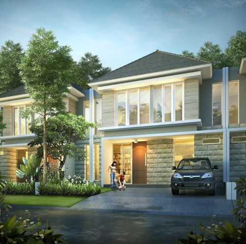 foto tampak rumah tipe NEW IXORA perumahan BUONA VISTA CITRALAND