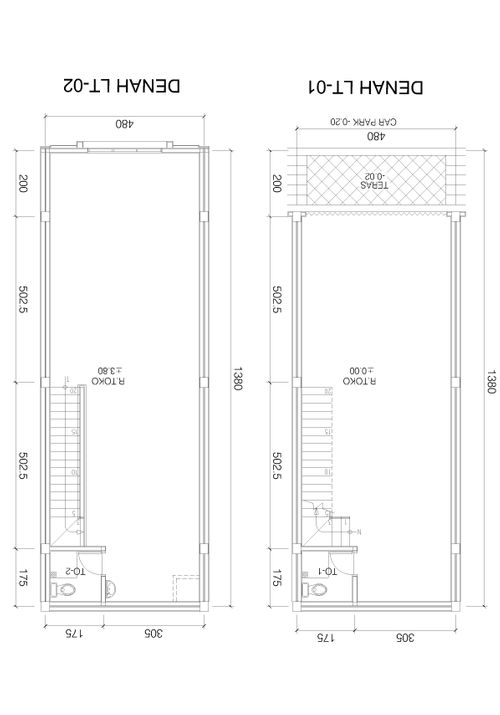 foto denah rumah tipe Ruko Standard 4 x 13.8 perumahan PAGODAM - MUTIARA GADING 1