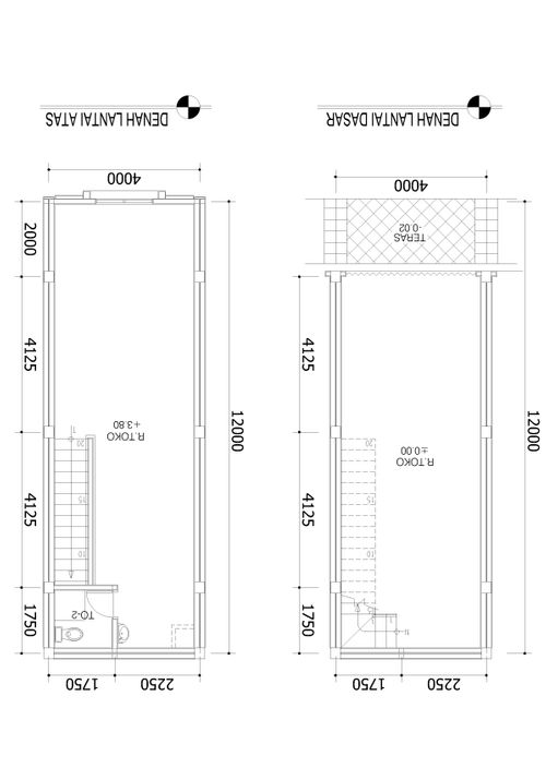 foto denah rumah tipe Ruko Sudut 7.2 x 12 perumahan PAGODAM - MUTIARA GADING 1