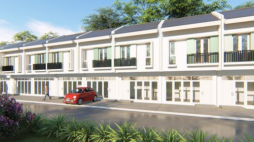 foto tampak rumah tipe TH2 43/45 perumahan Kebun Kembang Asri