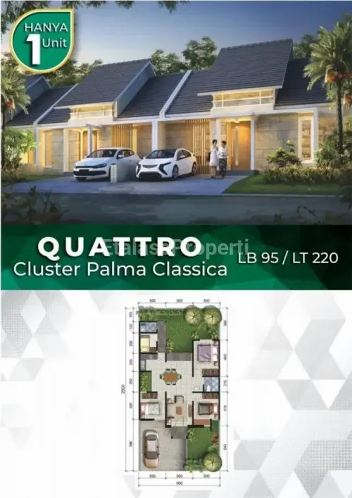 foto tampak rumah tipe QUATTRO perumahan PALMA CLASSICA CITRALAND