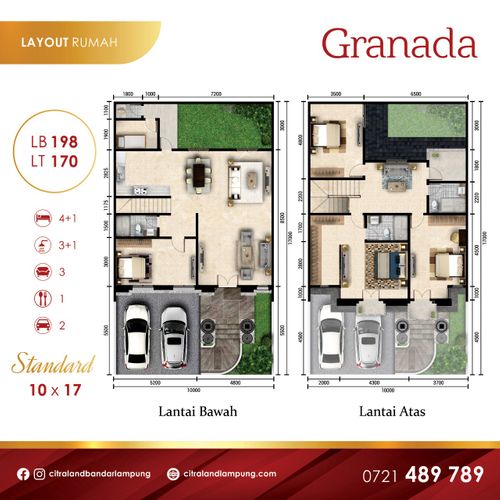 foto denah rumah tipe Granada Standard perumahan CITRALAND BANDAR LAMPUNG