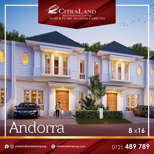 foto tampak rumah tipe ANDORRA perumahan CITRALAND BANDAR LAMPUNG