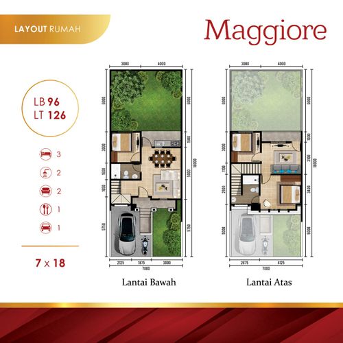 foto denah rumah tipe MAGGIORE RC perumahan CITRALAND BANDAR LAMPUNG