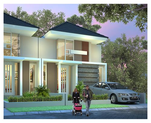 foto tampak rumah tipe LIMBOTO 45 perumahan GREEN ANGGOEYA RESORT