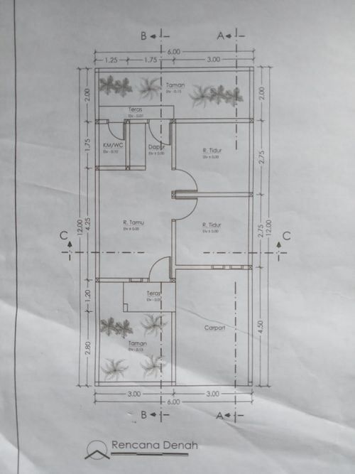 foto denah rumah tipe 36/72 perumahan GRAND WATES RESIDENCE