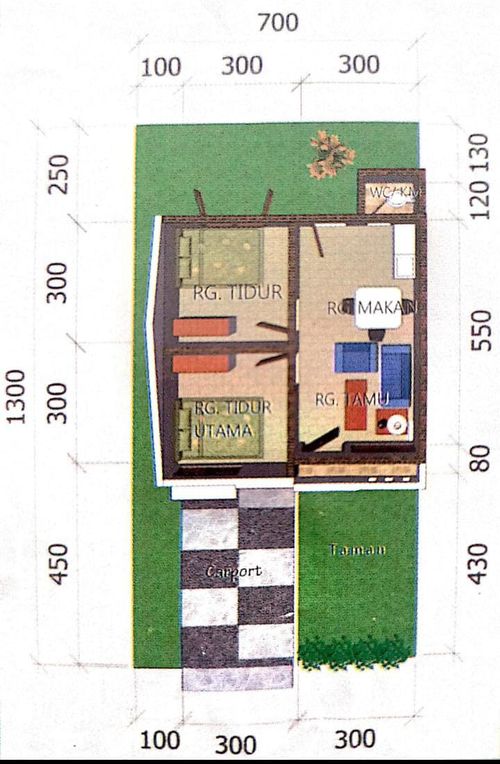 foto denah rumah tipe 36/92 perumahan PERUMAHAN BUKIT MARADDA PERMAI