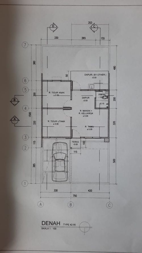 foto denah rumah tipe 42/98 perumahan GREEN HARMONI RESIDENCE