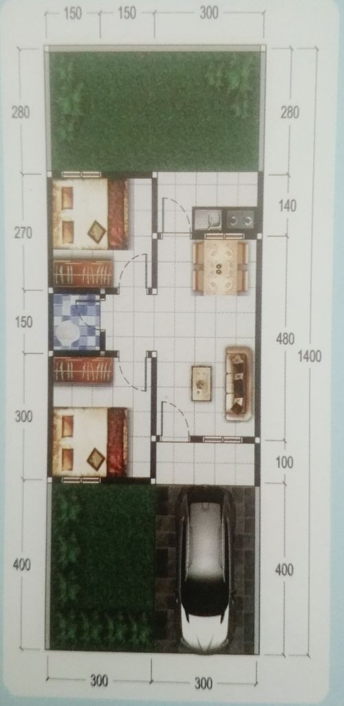 foto denah rumah tipe 36 perumahan DUTA RESIDENCE