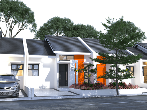 foto tampak rumah tipe T-38 perumahan Karisma Bantar Residence