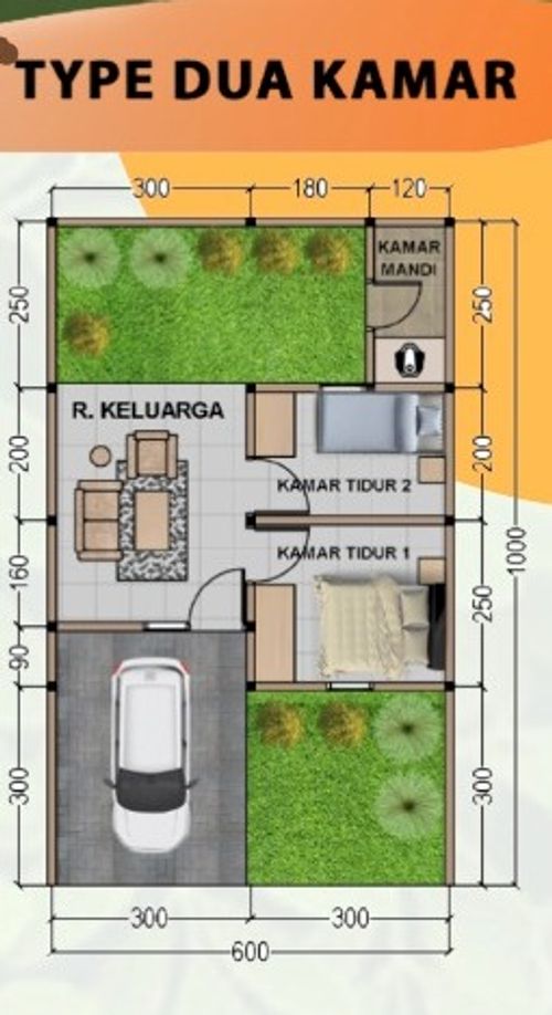 foto denah rumah tipe 27/60 perumahan PURI HARMONI PRINGAPUS