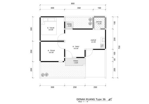 foto denah rumah tipe 36 perumahan AL FATTAH REAL ESTATE