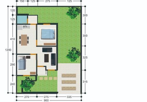 foto denah rumah tipe 36 perumahan GREEN HARMONY