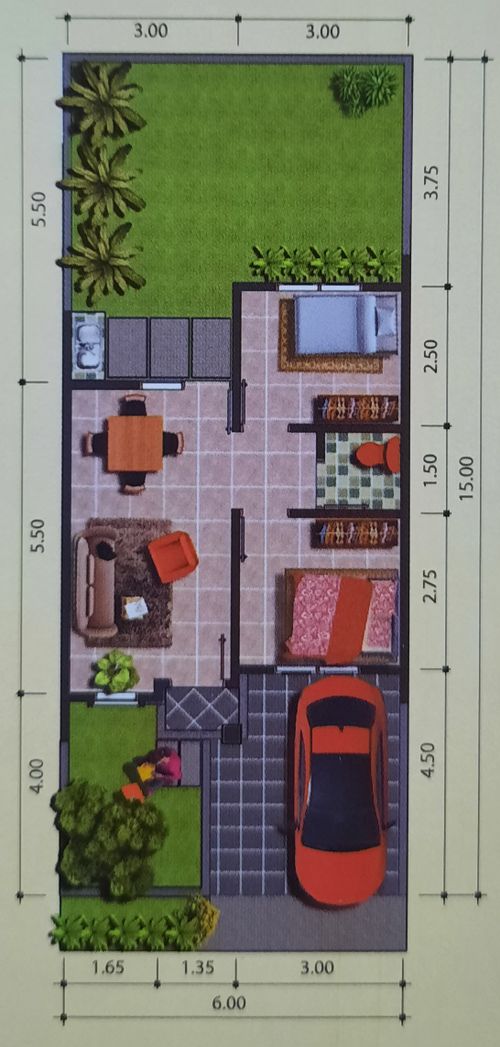 foto denah rumah tipe 38/90 CLUSTER 2 perumahan Permata Legenda 3