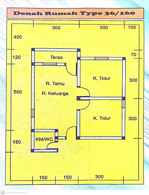 foto denah rumah tipe 36 perumahan Mustika Griya Permai Blok Mutiara