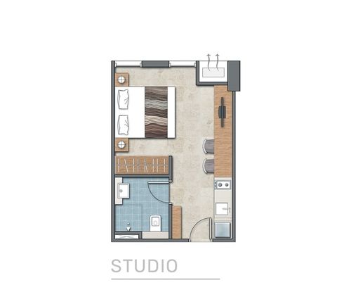 foto denah rumah tipe STUDIO II - DENVER perumahan APARTEMEN CORNELL & DENVER CITRALAND