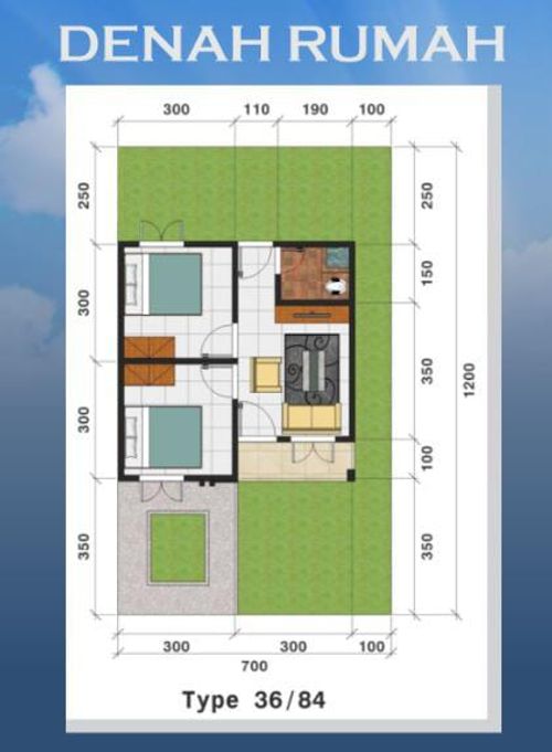 foto denah rumah tipe 36 perumahan GRIYA SYAHLINAR RESIDENCE