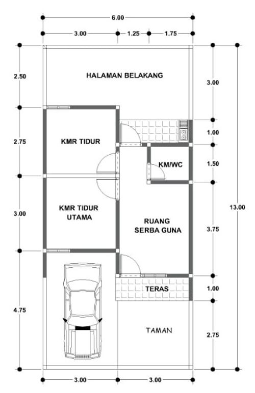 foto denah rumah tipe FAFIFA RESIDENCE SUBSIDI perumahan FAFIFA RESIDENCE SABAH BALAU