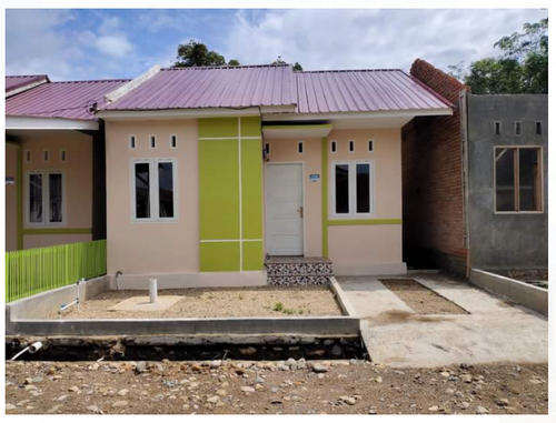 foto tampak rumah tipe 36 RSH Tapak perumahan Griya Hannah Asri Laban
