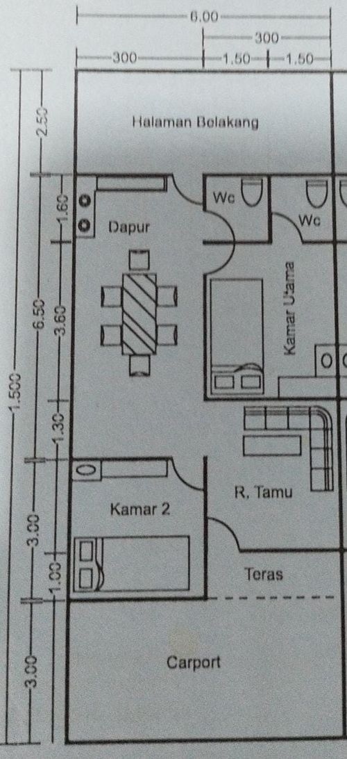 foto denah rumah tipe 54/99 perumahan Anggrek Permai Residence