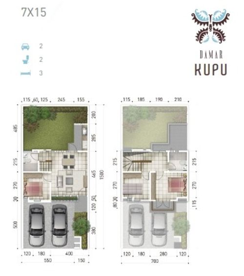 foto denah rumah tipe Damar Kupu perumahan perumahan Alaya Samarinda