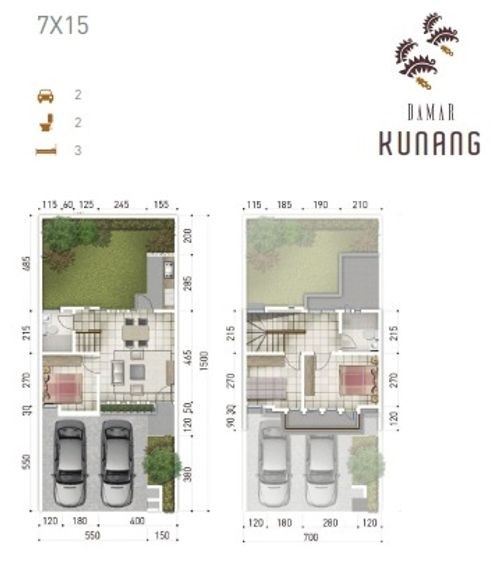 foto denah rumah tipe Damar kunang perumahan perumahan Alaya Samarinda