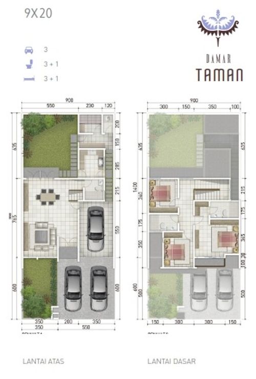foto denah rumah tipe Damar taman perumahan perumahan Alaya Samarinda