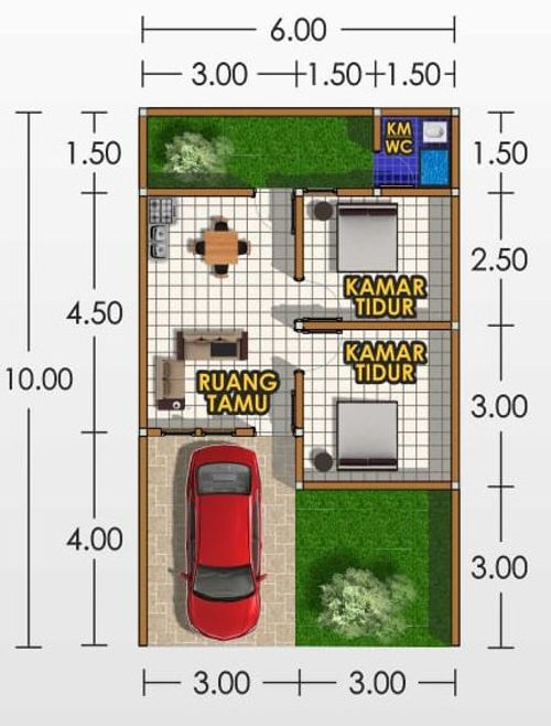 foto denah rumah tipe 34/60 perumahan OEMAH TANJUNG ASRI