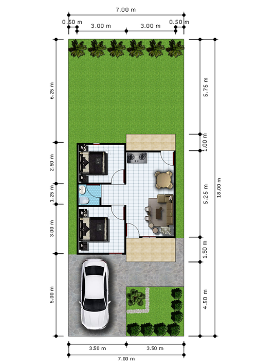 foto denah rumah tipe 36 perumahan Gapura Residence