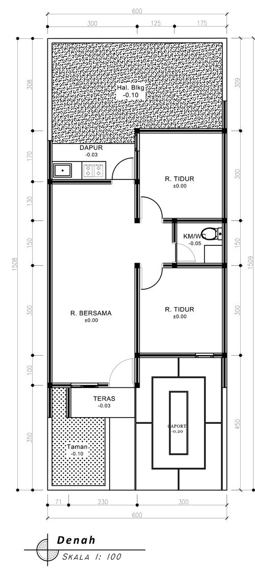 foto denah rumah tipe 45 Anggrek perumahan Seroja Home Residence 1
