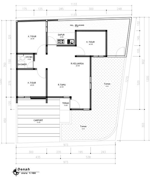 foto denah rumah tipe 54 anggrek perumahan Green City View blok K-M