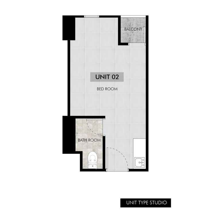 foto denah rumah tipe Studio - Tower Milenia perumahan Urbantown Serpong