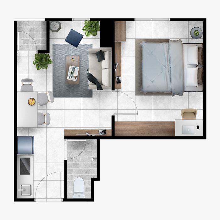 foto tampak rumah tipe 1 Bedroom - Tower Milenia perumahan Urbantown Serpong