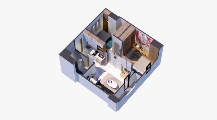foto tampak rumah tipe 2 Bedroom Corner - Tower Milenia perumahan Urbantown Serpong