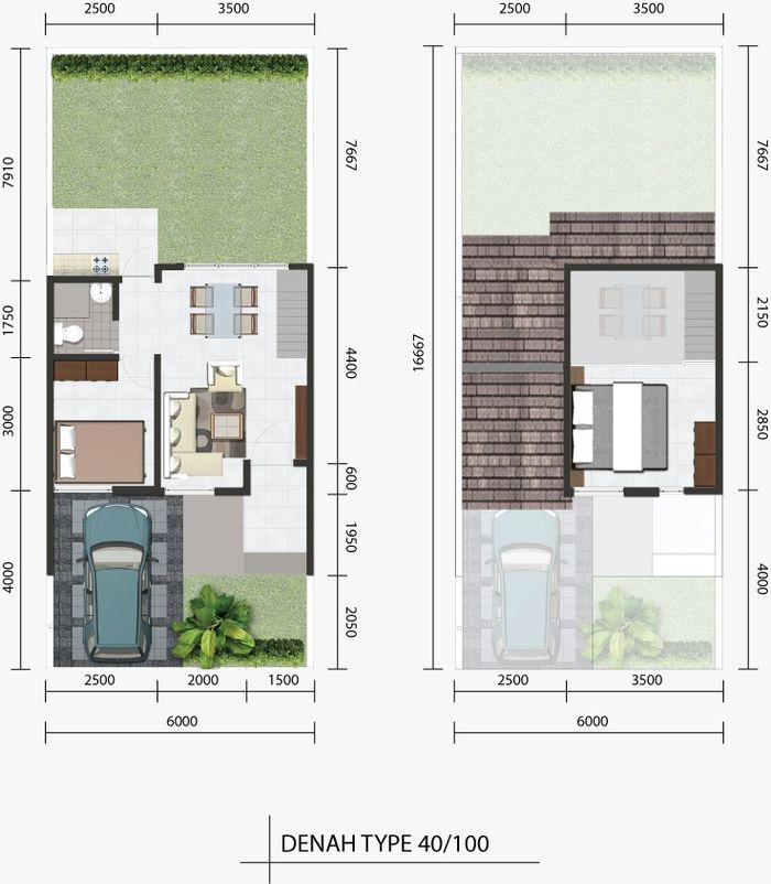 foto denah rumah tipe 40/100 perumahan PADMA SERPONG