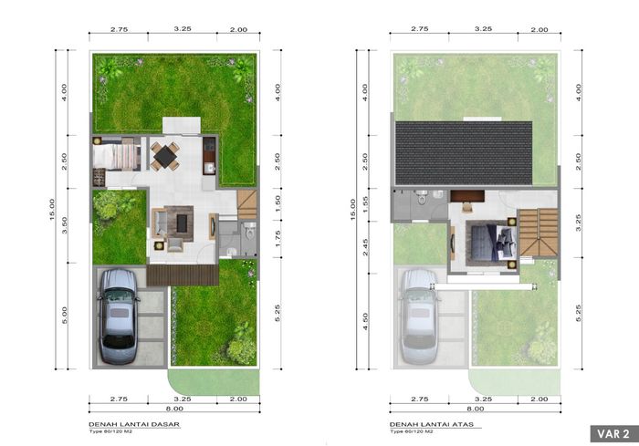 foto denah rumah tipe NASTURTIUM perumahan SERPONG GARDEN 1