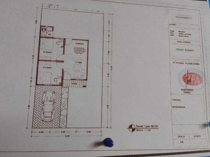 foto denah rumah tipe 36 perumahan Echa Residence 2
