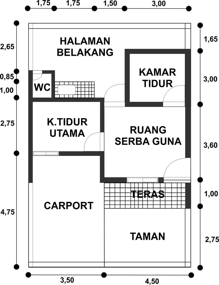 foto denah rumah tipe FAFIFA RESIDENCER KOMERSIL perumahan FAFIFA RESIDENCE SABAH BALAU