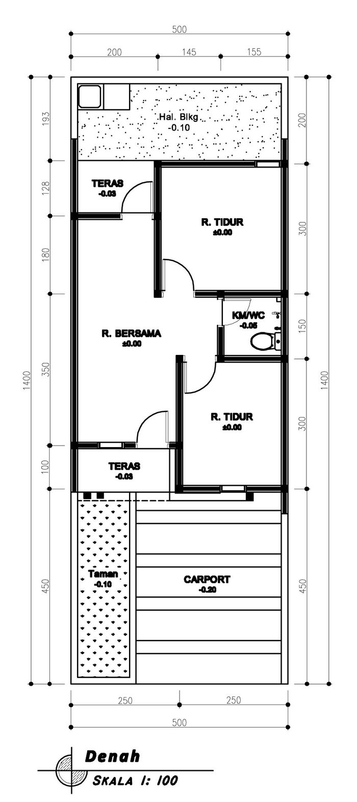 foto denah rumah tipe 35 Landed (324) perumahan Griya Pataruman Asri 1
