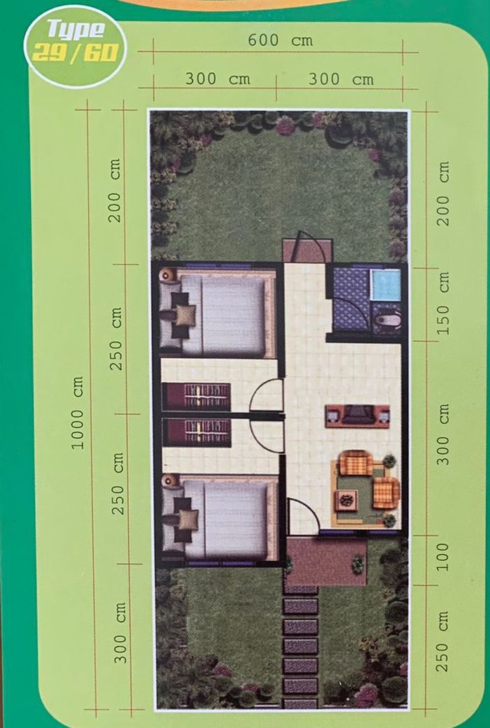 foto denah rumah tipe 29/60 perumahan BUMI CIKARANG ASRI 2 TAHAP 2