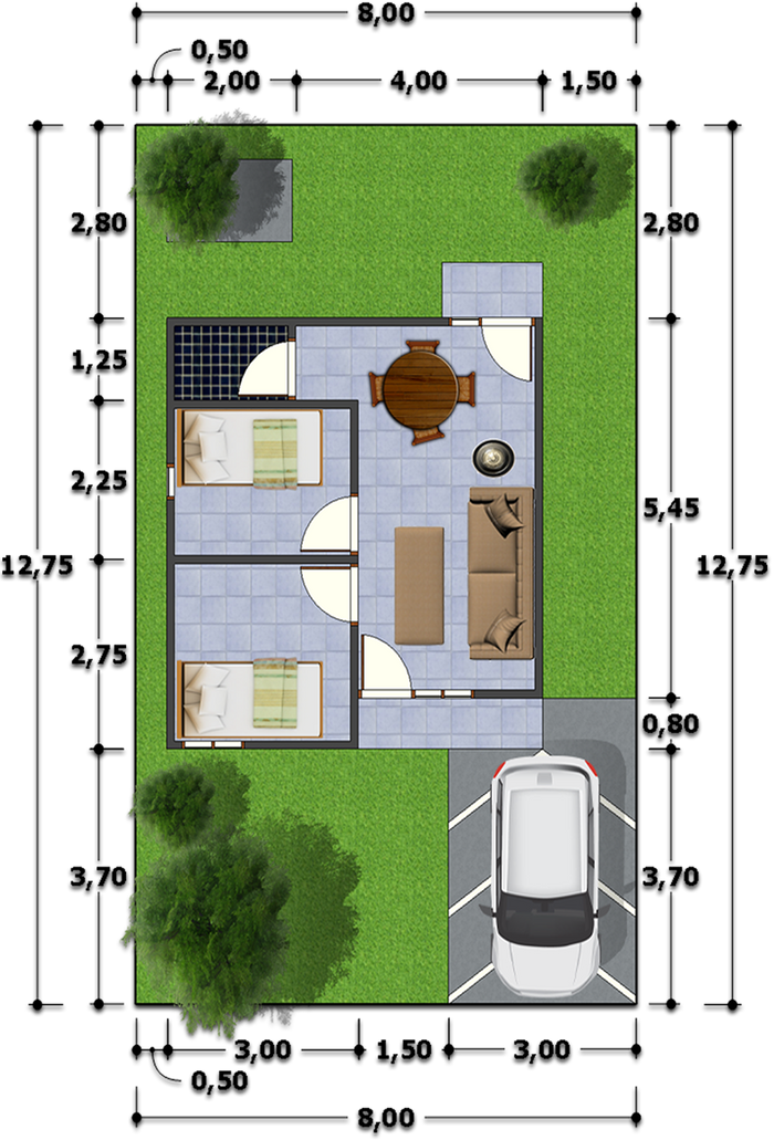 foto denah rumah tipe RS 36/102 perumahan FAJAR RESIDENCE 1