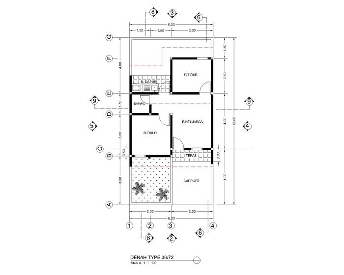 foto denah rumah tipe T36/72 perumahan Bumi Citra Regency