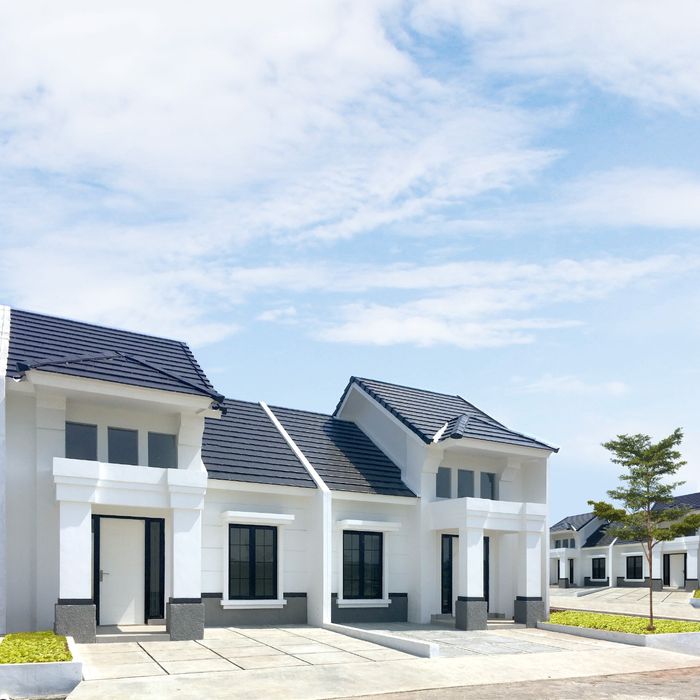 foto tampak rumah tipe SADEWA 34/72 (MARET 22) perumahan Cluster Sriwijaya - Darmawangsa Residence Bekasi